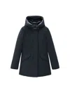 Woolrich Artic Parka Jacket Woman Puffer Midnight Blue Size L Cotton In Melton Blue
