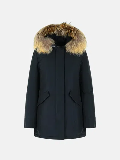 Woolrich 'arctic' Navy Cotton Blend Parka In Blue