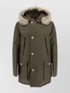 Woolrich Arctic Oversize Padded Jacket With Fur Hood In Green