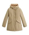 Woolrich Sand Cotton Blend Arctic Parka In Brown