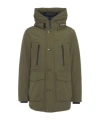 Woolrich Hooded Padded Parka In Green