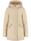 Woolrich Insulated Parka With Hood And Pockets In Neutrals