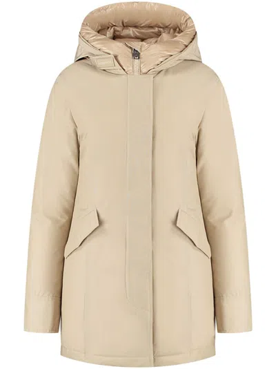Woolrich Arctic Parka Coat In Beige