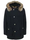 Woolrich Arctic Parka With Detachable Fur Hood In Blue
