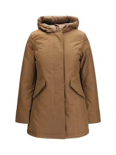 Woolrich Arctic Parka Down Jacket In Brown