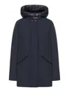 Woolrich Artic Parka Jacket Woman Puffer Midnight Blue Size L Cotton In Blue