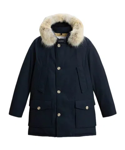 WOOLRICH ARCTIC PARKA IN RAMAR CLOTH WITH DETACHABLE FUR TRIM