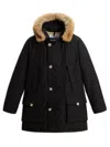 Woolrich Arctic Parka In Ramar Cloth With Removable Fur In Blue