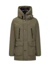 Woolrich Hooded Padded Parka In Brown