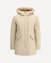 Woolrich Insulated Parka With Hood And Pockets In Sand