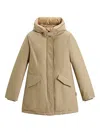 Woolrich Insulated Parka With Hood And Pockets In Neutral