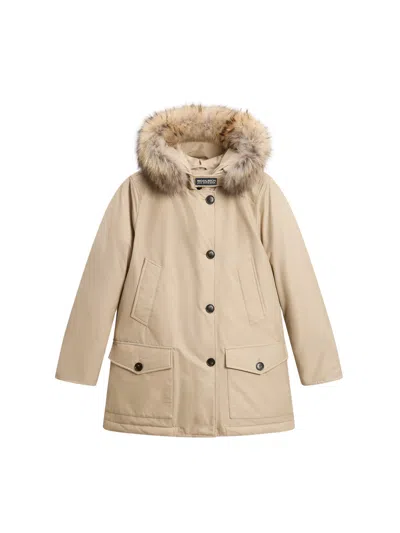 Woolrich Arctic Parka With Removable Fur In Brown