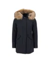 Woolrich Arctic Parka With Removable Fur Blue In Black