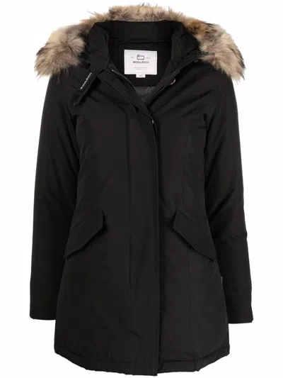 Woolrich Arctic Raccoon Parka In Blue