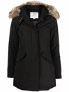 Woolrich Blue Technical Fabric Parka In Black