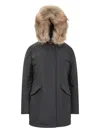 Woolrich Arctic Raccoon Parka In Blue