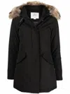 Woolrich Arctic Parka In Ramar Cloth With Removable Fur In Black