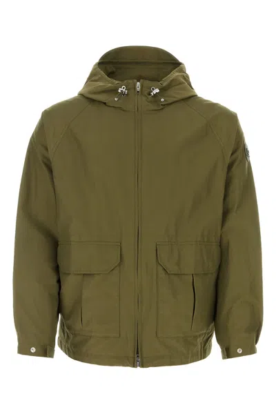 WOOLRICH ARMY GREEN COTTON BLEND CRUISER JACKET