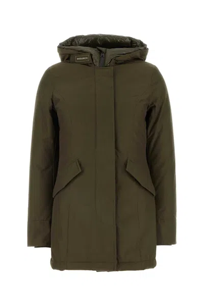 Woolrich Army Green Cotton Down Jacket