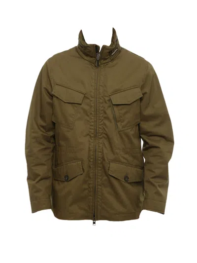 Woolrich Army Olive Cotton Utility Field Jacket In Green