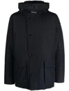Woolrich Arctic Hooded Down Jacket With Front Pockets In Black