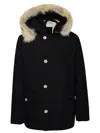 Woolrich Artic Anorak Black Cotton Blend Parka In Black