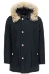 Woolrich Arctic Anorak In Ramar Cloth With Detachable Fur In Blue