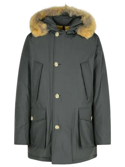 WOOLRICH ARTIC GREY COTTON BLEND PARKA