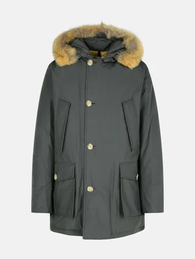 WOOLRICH 'ARTIC' GREY COTTON BLEND PARKA