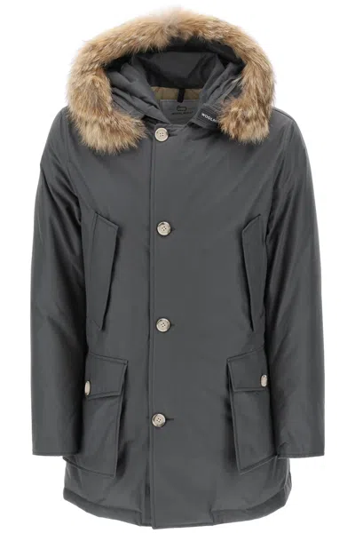Woolrich Artic Grey Cotton Blend Parka In Grey Shadow (grey)