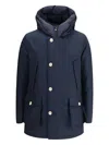Woolrich Artic Hooded Button-fastening Parka In Blue