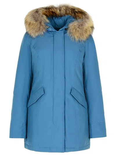 Woolrich 'artic' Light Blue Cotton Blend Parka