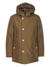 Woolrich Long-sleeved Down Jacket In Brown