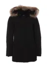 Woolrich Luxury Artic Racoon Parka In Black