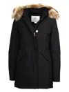 Woolrich Blue Technical Fabric Parka In Nero