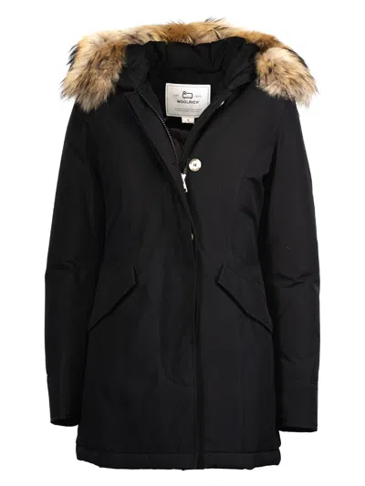 Woolrich Luxury Artic Racoon Parka In Nero