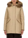 Woolrich Artic Racoon Parka In Neutral