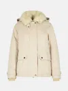 Woolrich 'artic' Short Parka In Beige Cotton Blend In Beige