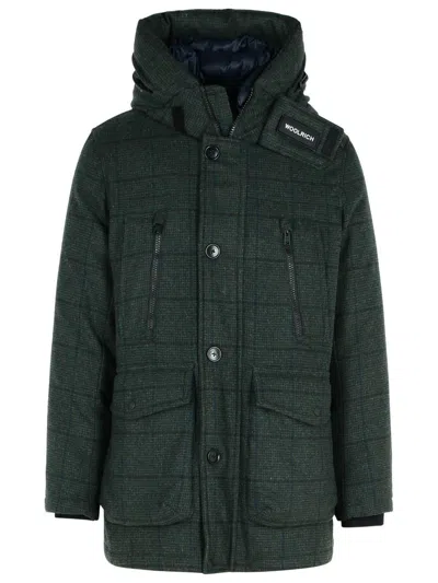 Woolrich 'artic Wool' Green Wool Blend Parka