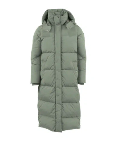 Woolrich Aurora Long Padded Parka In Green