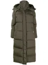 Woolrich Aurora Long Puffer Parka In Green