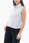 Woolrich Awning Striped Sleeveless Shirt With Breast-pocket