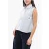Woolrich Awning Striped Sleeveless Shirt With Breast-pocket