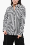 Woolrich Awning Striped Yarn Shirt With Drawstringed Bottom