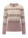 Woolrich Pattern Intarsia-knit Crewneck Jumper In Cognac