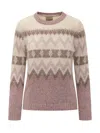 Woolrich Pattern Intarsia-knit Crewneck Jumper In Pink