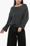 Woolrich Balanced Stripe Varsity Linen Blend Blouse