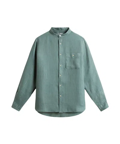 WOOLRICH BAND-COLLAR BUTTON-UP SHIRT