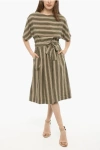 Woolrich Bayadere Striped Scully Maxi Dress With Belt