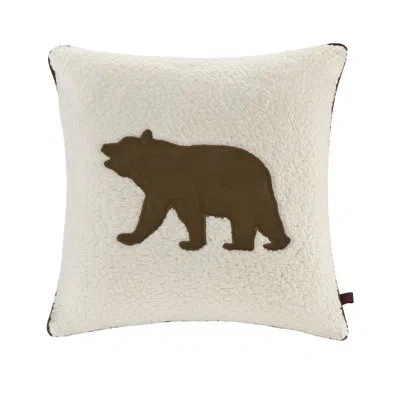 Woolrich Bear Berber Square Pillow In White